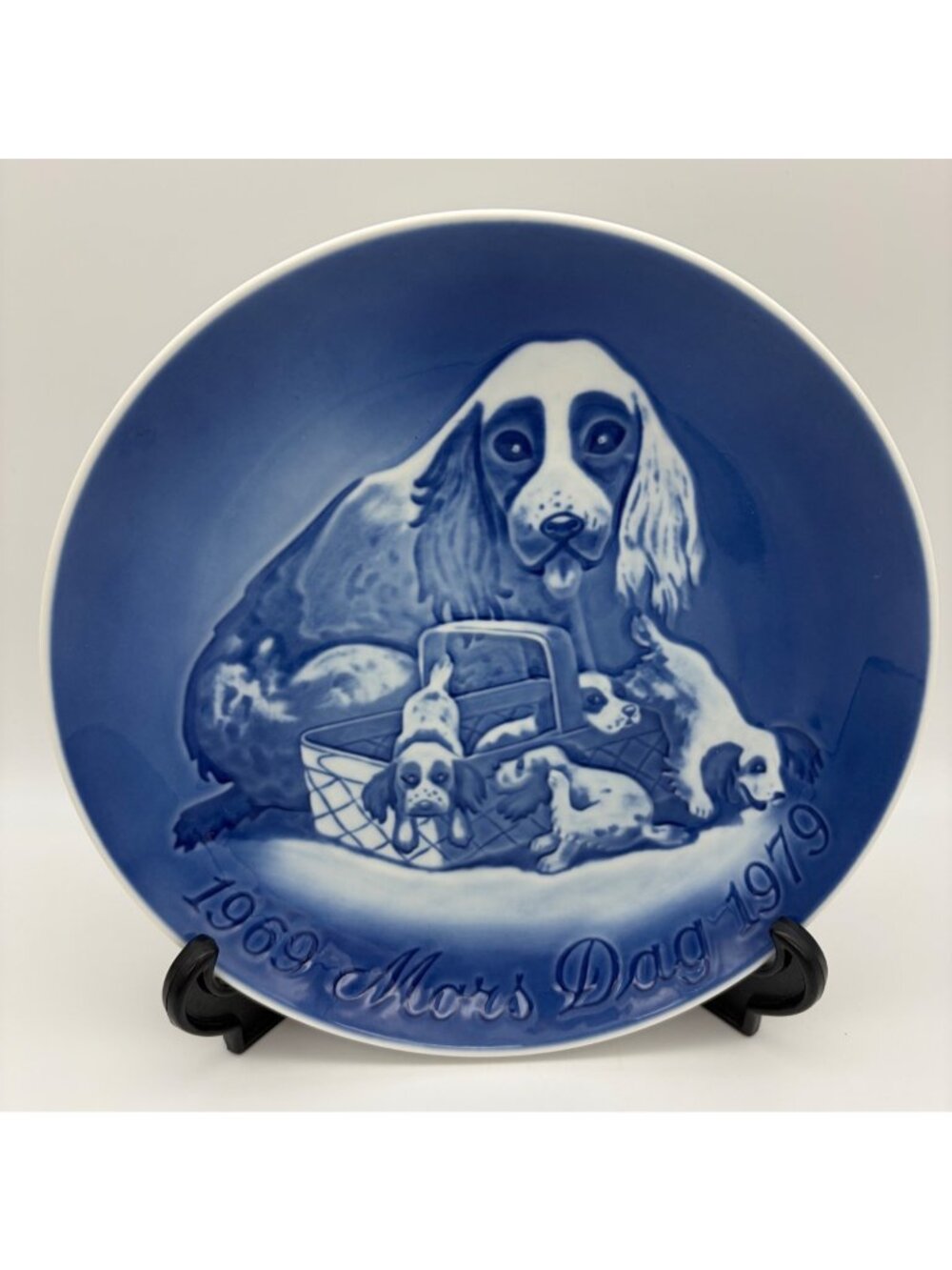 Vintage Bing & Grondahl 1969-1979 Mother's Day Cocker Spaniel Puppies Plate 9 In
